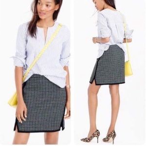 J crew navy houndstooth skirt